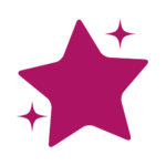 Pink cartoon icon of star