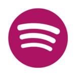 Pink cartoon icon of Spotify playlist